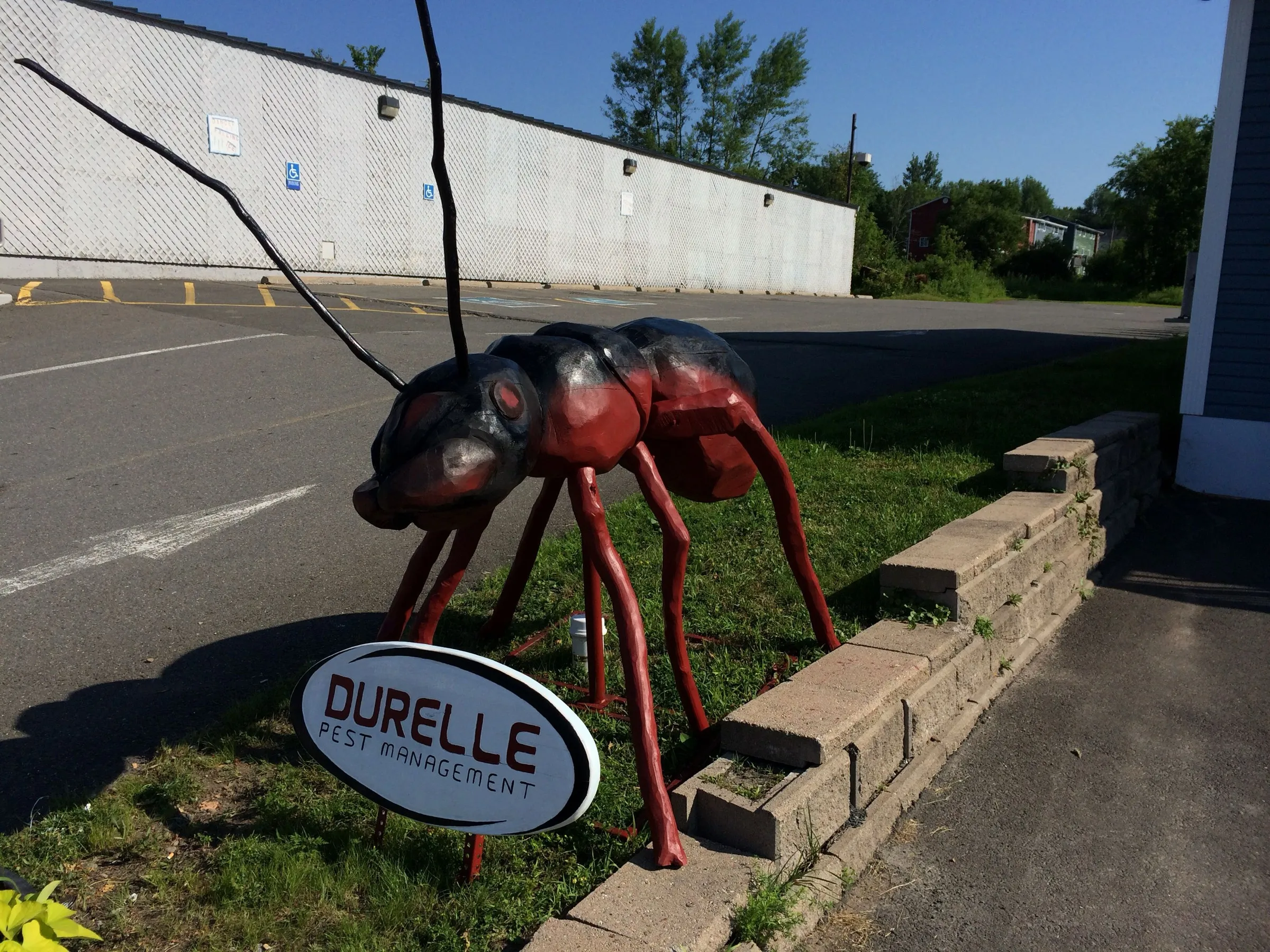 The Durelle Pest Management sign in Fredericton, New Brunswick